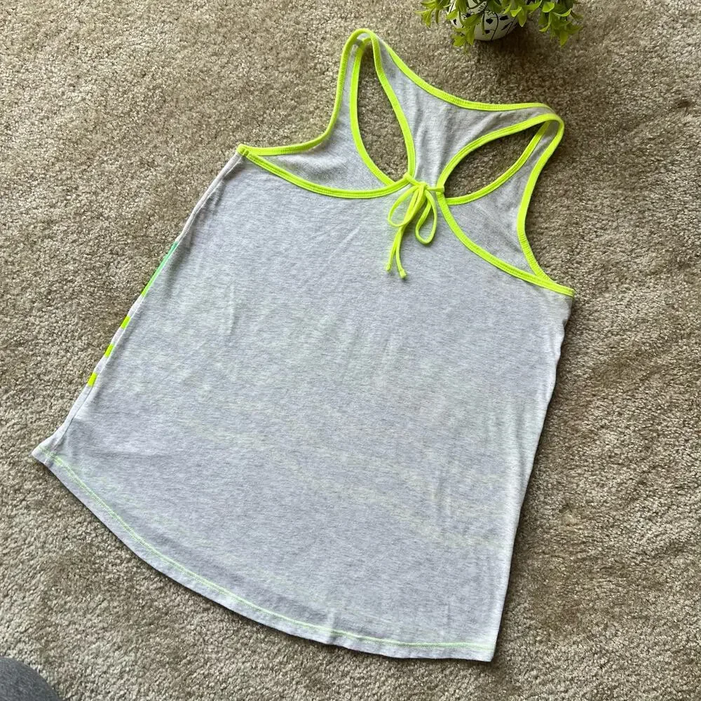 Justice White and Light Gray Racerback Graphic Tank Tops Set of 2 Size: 16